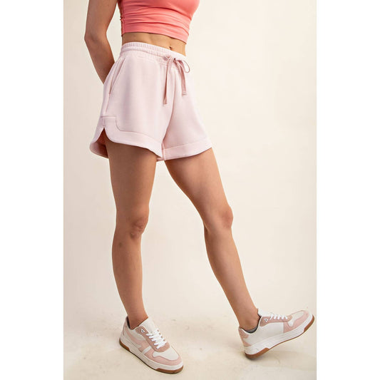 MODAL POLY SPAN SHORT PANTS: Baby Pink