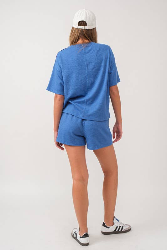 Amaya Textured Knit Top and Shorts Set