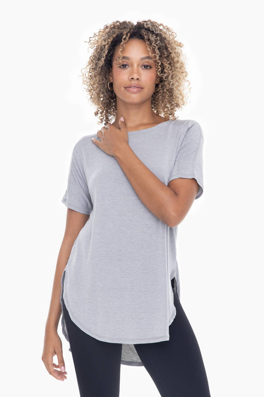 Modal Blend Hi-Lo Tee: HEATHER GREY