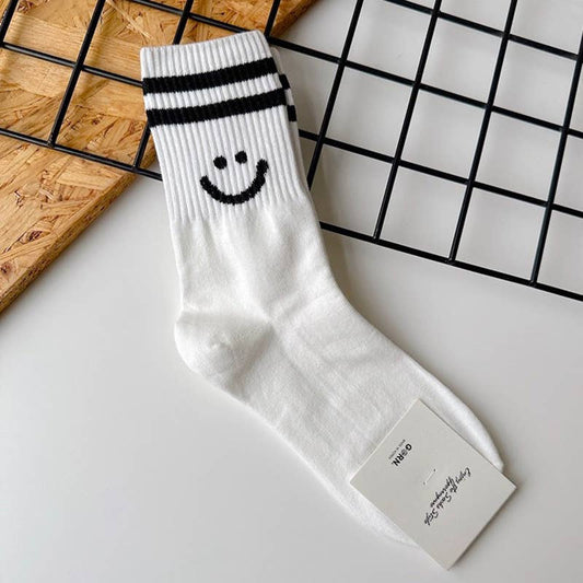 Smiley Socks Happy Face Socks: OS / SMILE WHITE