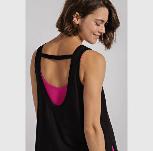 Open Back Keyhole Yoga Tank Top