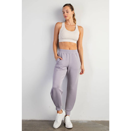 MODAL POLY SPAN FULL LENGTH JOGGER PANT: Mystic Grey